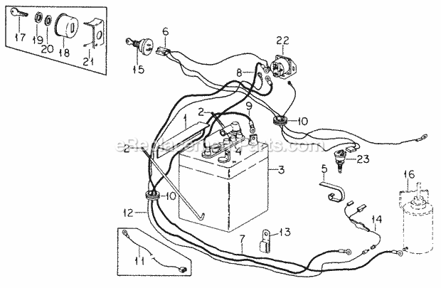 Electric Starting-Sn 73928 & Below Diagram and Parts List for 282 133-282-399, 132-282-100, 134-282-100, 133-28 Cub Cadet Lawn Mower